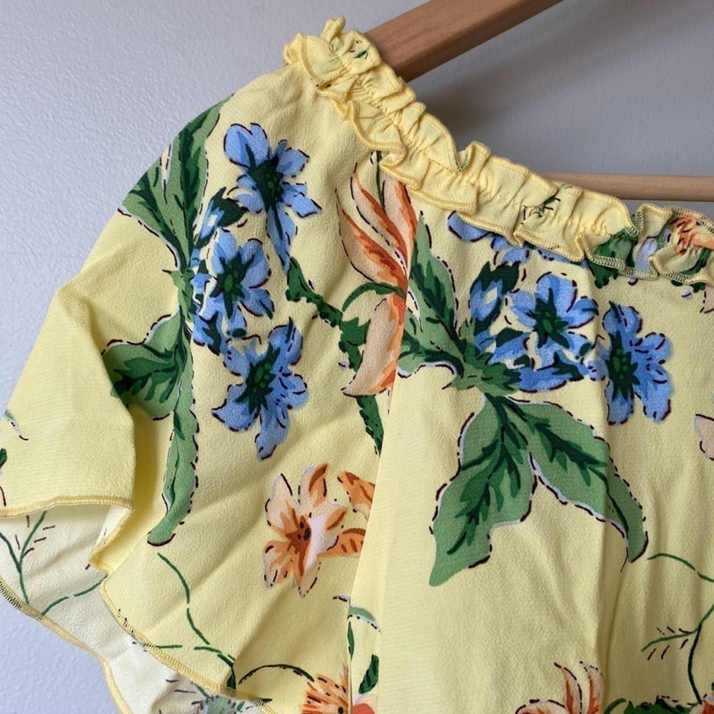 Aritzia Wilfred Aurelia Yellow Floral Wrap Top - Picture 8 of 12